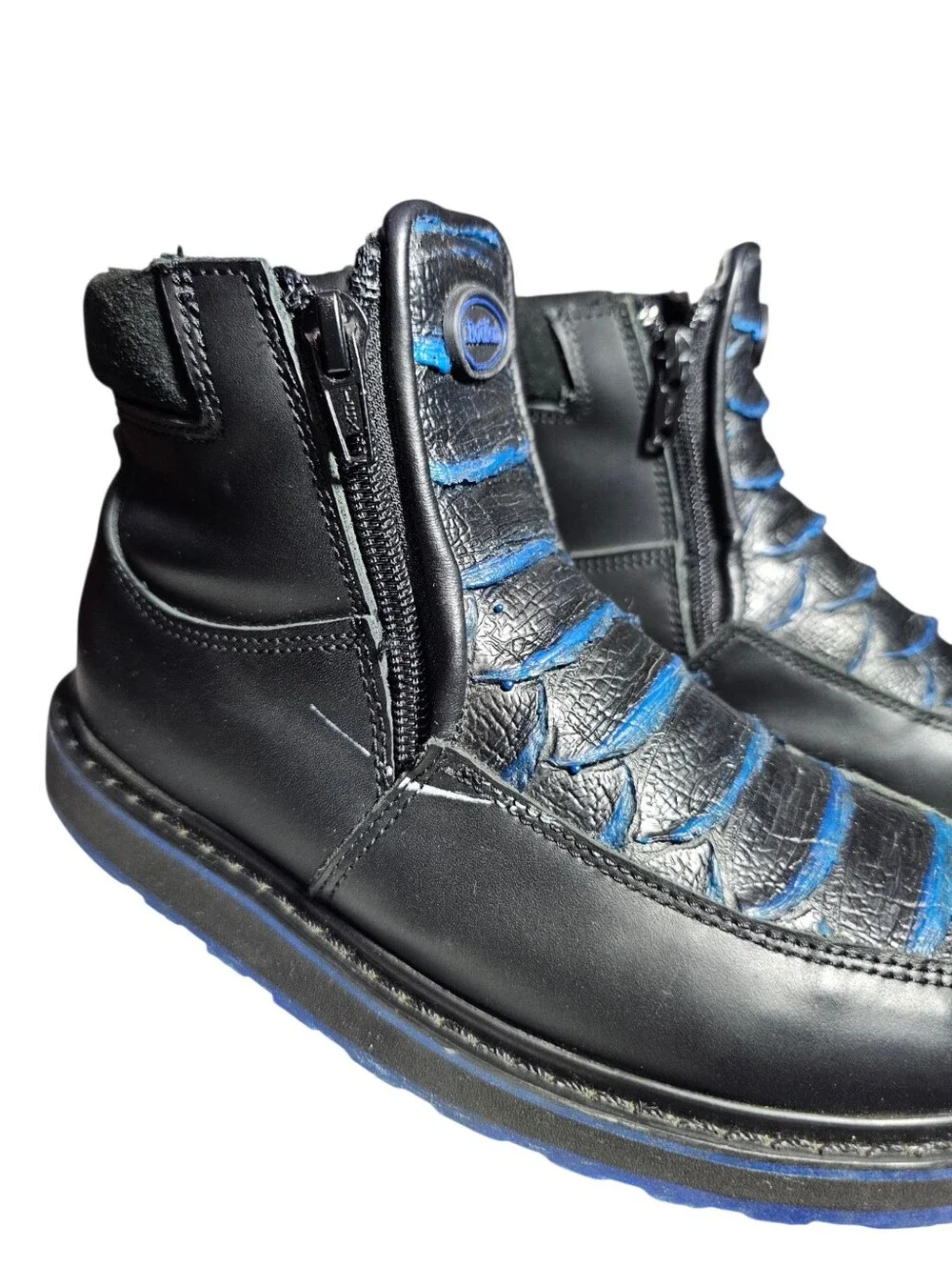 Rock'em Boys Bruce Kids Python Blue Bottom Ankle Boot Size 1